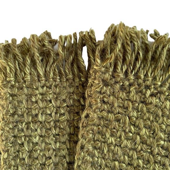 Mug Rugs Coasters Handmade Crochet Variegated Green Fringe Vinyl Back Set of 4 - Picture 3 of 11